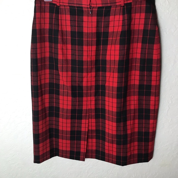 Vintage JH Collectibles Gingham 100% Wool Skirt - Picture 4 of 8